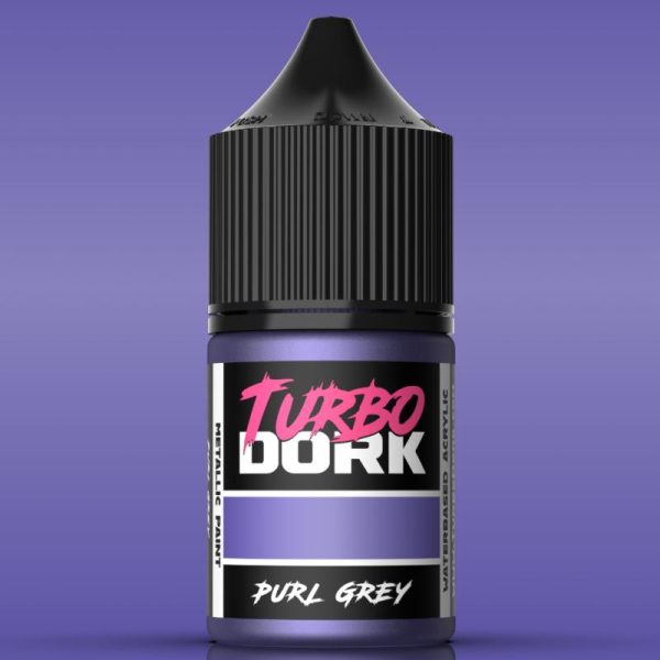 Turbo Dork    Turbo Dork: Purl Grey Metallic Acrylic Paint 22ml Bottle - TDK025618 - 850052885618